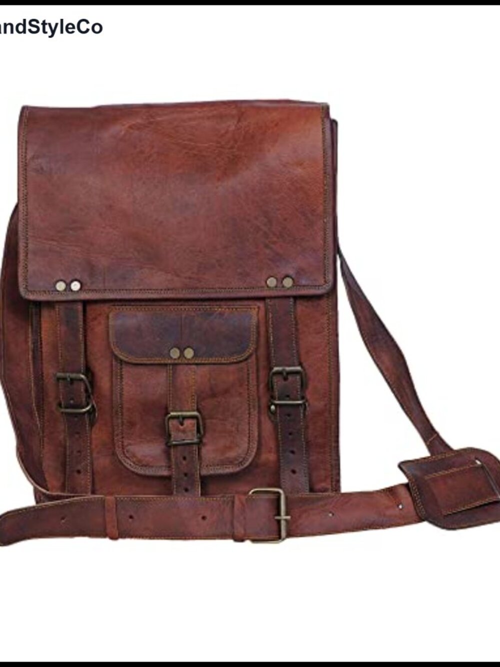 Full Grain Leather Messenger Bag Satchel Tablet Bag 11 Inch Unisex Crossbody